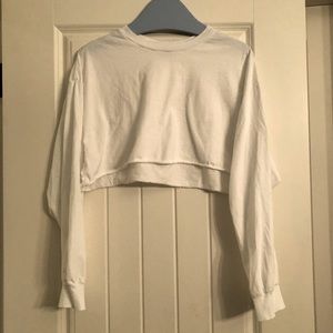 TNA white long sleeve crop